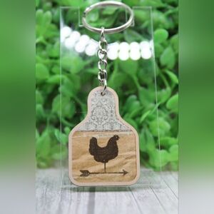 Wooden Rooster Key Holder